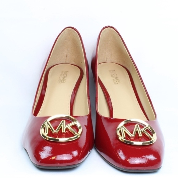 Michael Kors Red Patent Leather Flex Pumps | Size 6.5 | Logo Heels - Picture 2 of 8